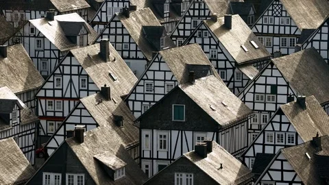 Historic freudenberg germany in spring 4k 25fps video Stock Footage 330313972