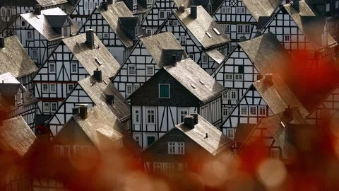 Historic freudenberg germany in spring 4k 25fps video Stock Footage 330313982