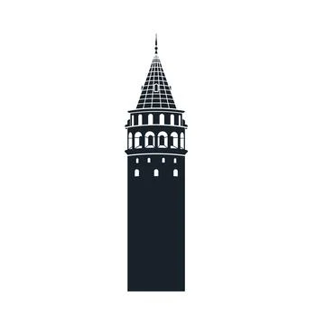 Historic Galata Tower vector drawing Stock Illustration
