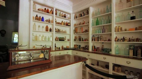 Historic Gold Rush Pharmacy Stock Footage 71125220