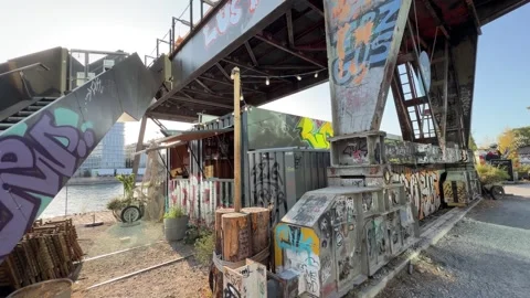 Historic Goliath Harbor Crane at Basel Klybeckquai Stock Footage 345245542