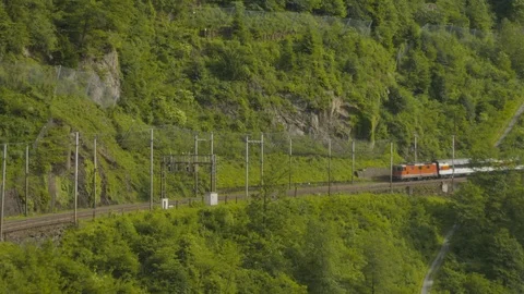 Historic Gotthard panoramic route 02 Video stock 88002145
