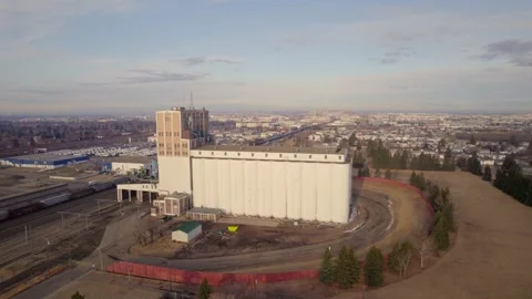 Historic Grain Elevator in Edmonton, AB, captured on April 7th, 2024 Stock Footage 271648962