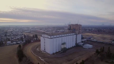 Historic Grain Elevator in Edmonton, AB, captured on April 7th, 2024 Stock Footage 271648963
