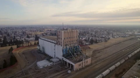 Historic Grain Elevator in Edmonton, AB, captured on April 7th, 2024 Stock Footage 271649240