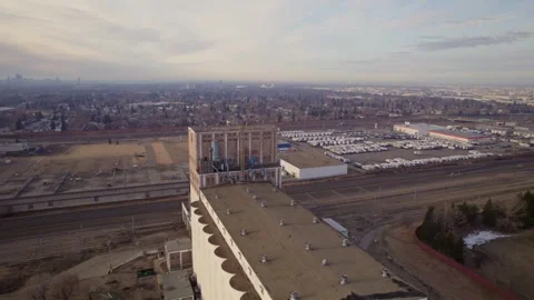 Historic Grain Elevator in Edmonton, AB, captured on April 7th, 2024 Stock Footage 271649450