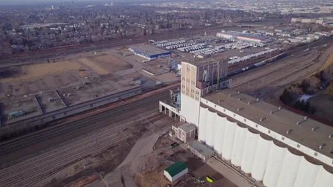 Historic Grain Elevator in Edmonton, AB, captured on April 7th, 2024 Stock Footage 271650167