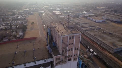 Historic Grain Elevator in Edmonton, AB, captured on April 7th, 2024 Stock Footage 271650297