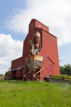 Historic grain elevator left standing in the Praries of Saskatchewan, Canada Stock Photos