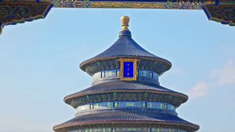 The Historic Hall of Prayer for Good Harvests at Temple of Heaven, Beijing Stock Footage 336500901