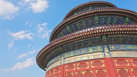 The Historic Hall of Prayer for Good Harvests at Temple of Heaven, Beijing Stock Footage 336501155