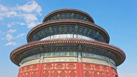 The Historic Hall of Prayer for Good Harvests at Temple of Heaven, Beijing Stock Footage 336501434