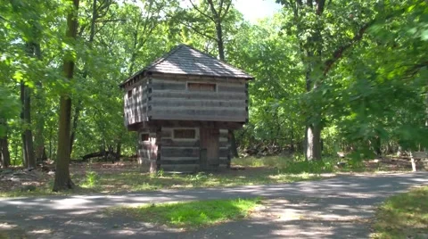 Historic home at Fort Lee New Jersey Stock Footage