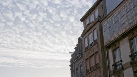 Historic House Beneath Drifting Clouds Stock Footage 249478955