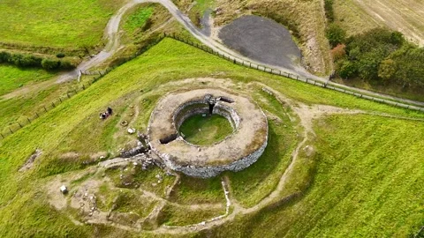 Historic Iron Age Architecture: 4K Drone Footage of Scottish Broch Stock Footage 330675283
