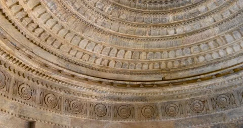 Historic Jain temple detail ceiling arch... | Stock Video | Pond5