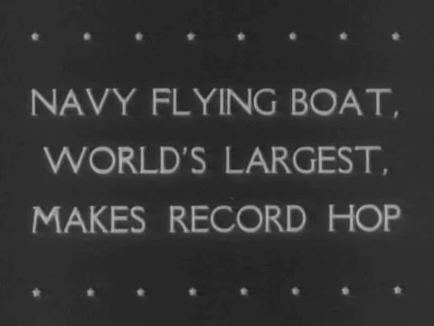 The historic launch of the Martin Mars flying cargo seaplane in 1941, with a Stock Footage 74966333