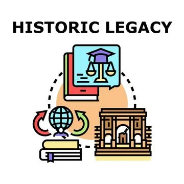 Historic legacy passing knowledge education and culture Stock Illustration