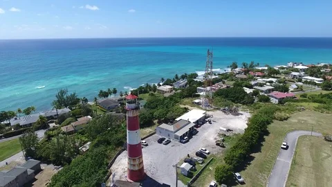 Historic lighthouse in the caribbean Vídeo Stock 88576524