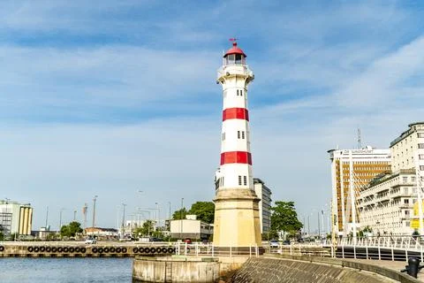 Historic Malmo Lighthouse an architectural gem in Sweden Stock Photos