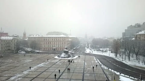 Historic monument to Hetman Bogdan Khmelnitsky. Stock Footage 55704168