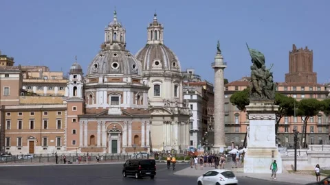 Historic monuments and architecture in Piazza Venezia Stock Footage 159165851
