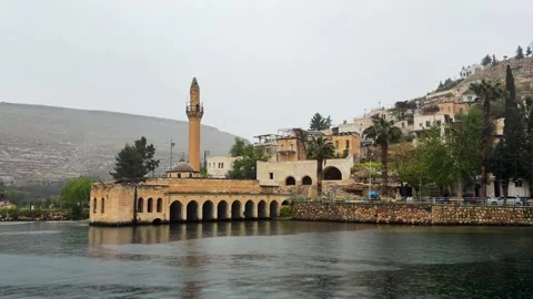 Historic Mosque Built by the Lakeside Stock Footage 311581400
