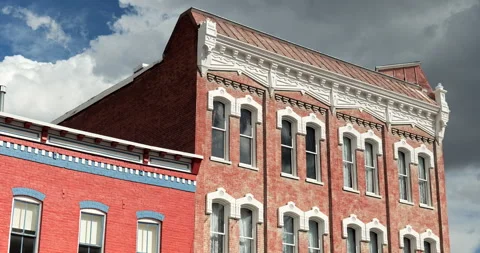 Historic old mining town architecture buildings in Colorado Stock Footage 266952968