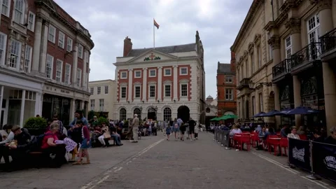 Historic old town square in York, England Stock Footage 156162453