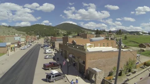 Historic Philipsburg fly over Stock Footage 51365331