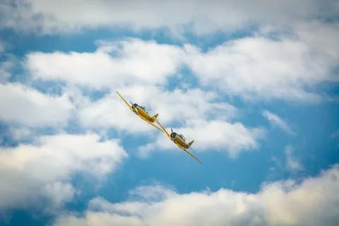 Historic planes during Sky Show Stock Photos