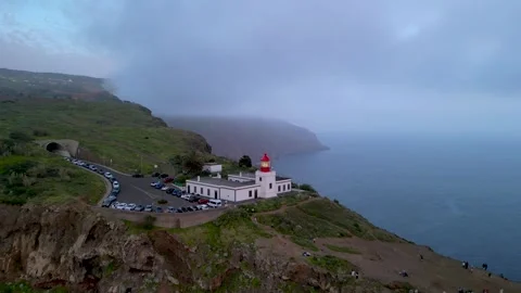 Historic Ponto Da Pargo lighthouse was built in 1922 in Madeira island, Por.. Stock Footage 277614871
