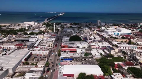The historic port of Progreso in Yucatán Stock Footage 144373794