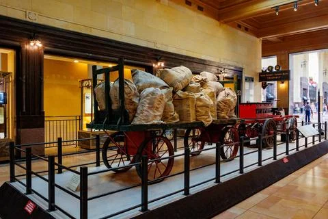 Historic postal wagon Stock Photos