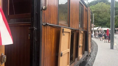Historic rack railway train and mountain views in France. Stock Footage 345091191