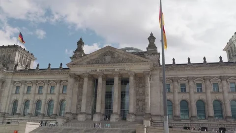 Historic Reichstag Building, Neoclassical Architecture Of The Parliament House. Stock-Footage 320055152