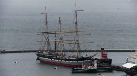 Historic Sailing Ship Vídeo Stock 46866877