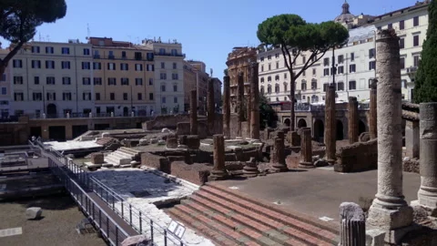 Historic Site of Julius Caesar Assassination, Rome, Italy Stock Footage 315528186