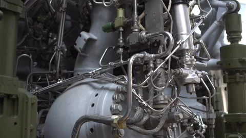 Historic Soviet Rocket Engine for Space Exploration. High quality 4k footage Video stock 342074856