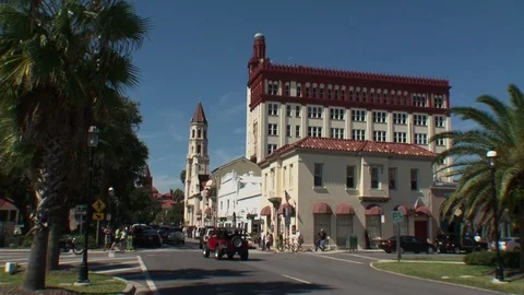 Historic St. Augustine, Florida-24 Cathedral Place Stock Footage 92208166