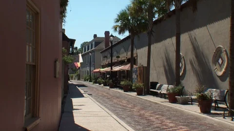 Historic St. Augustine, Florida - Aviles Street Stock Footage 92208142