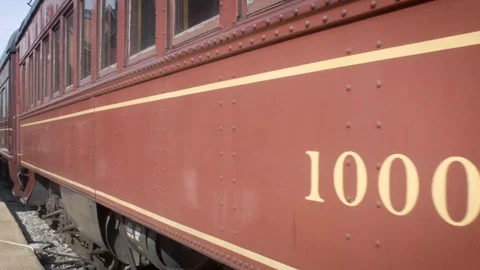 Historic Steam Engine Train Moving Past Stock Footage 73202721