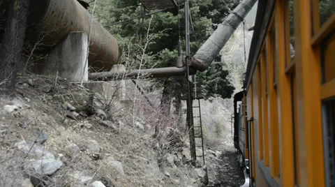 Historic steam train pulls away from water stop-HD-P-1907 Stock Footage 39590348