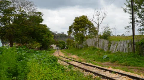 Historic steam train in Tiradentes Stock Footage 34963737
