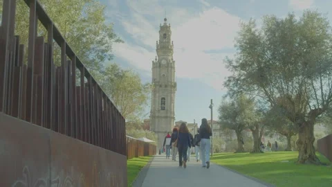 Historic stone bell tower view Vidéo 327688706