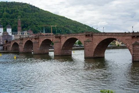 Historic stone bridge over a river in Heidelberg Fotos de archivo