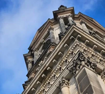 Historic stone building classical under blue sky germany Stock Photos