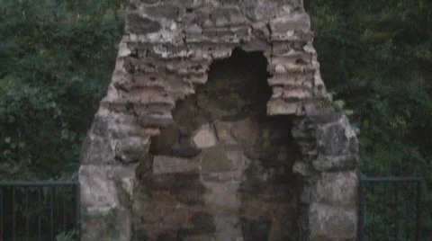 Historic Stone Fireplace Stock Footage 558457