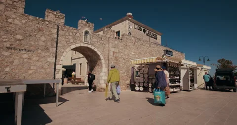 Historic Stone Gate in Primosten Old Town Stock Footage 336933124