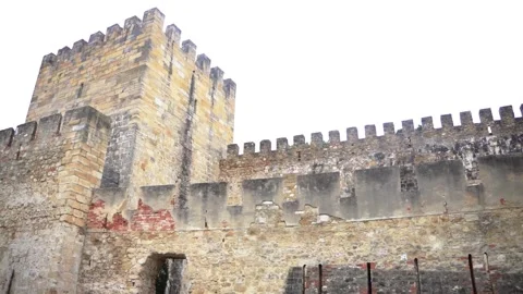 Historic stone tower part of a medieval fortification. Stock Footage 327685333